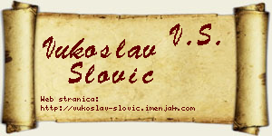 Vukoslav Slović vizit kartica